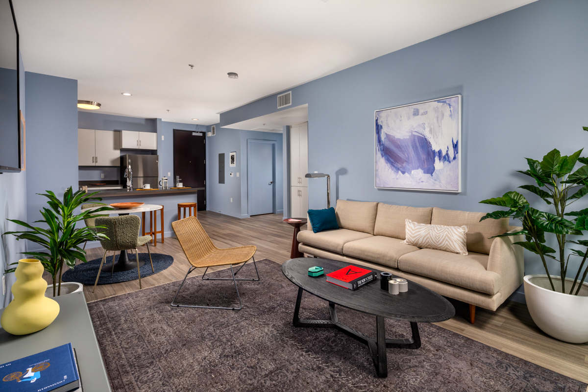 One Bedroom Living Room and Kitchen