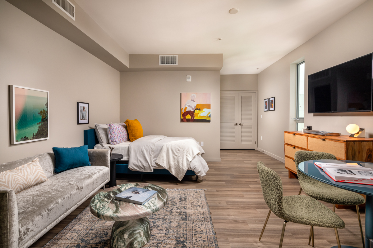 Studio Living Room and Bedroom